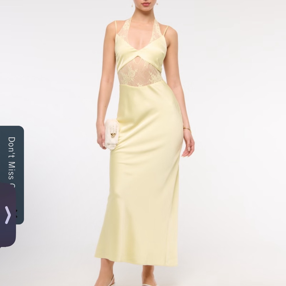 Abercrombie & Fitch Julia Slip Lace Halter Maxi Dress